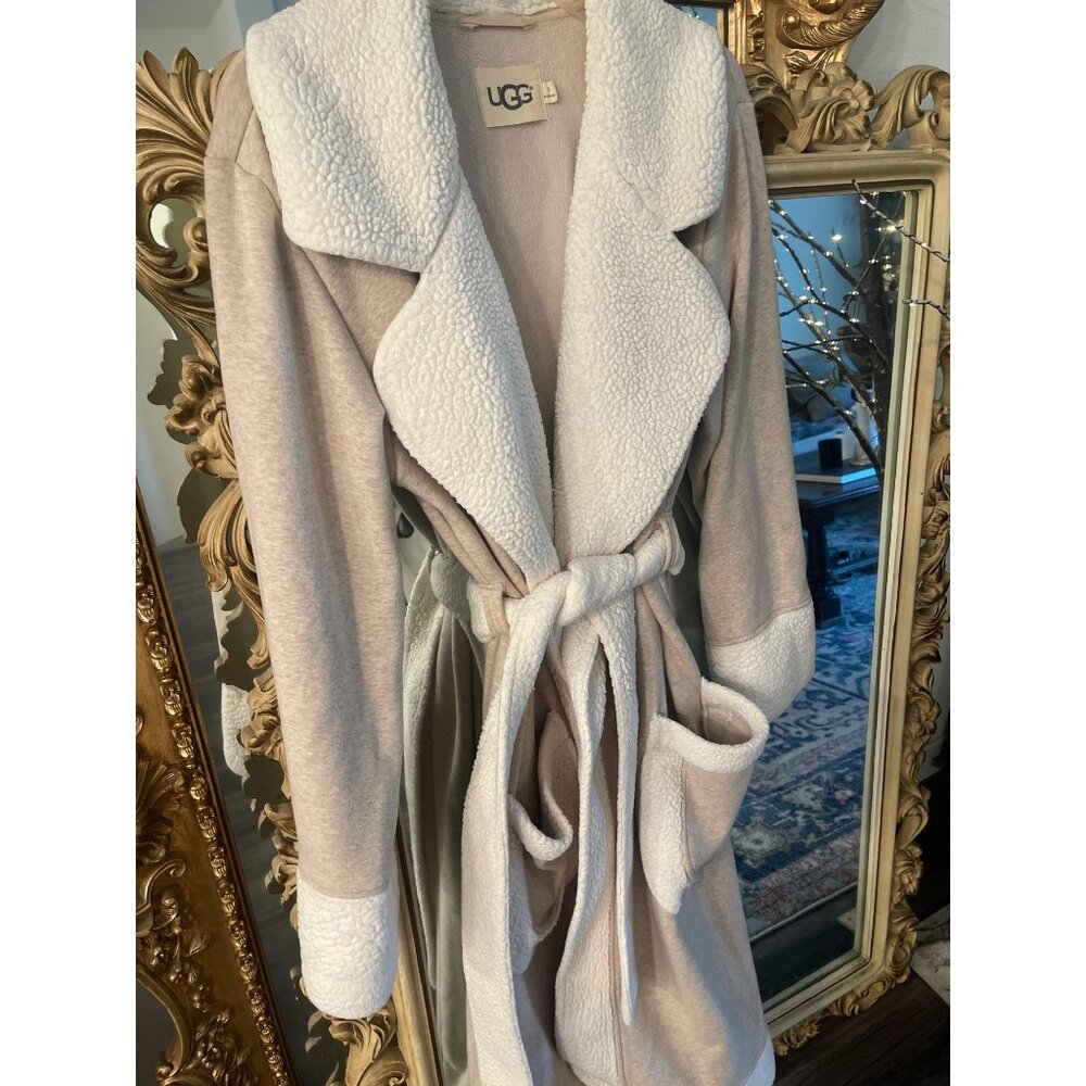 UGG Australia, oatmeal heather Duffield  94% cotton Bathrobe SZ S - Picture 4 of 8